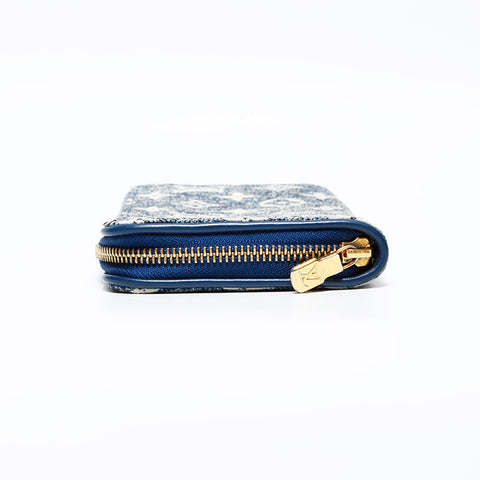ルイ・ヴィトン LOUIS VUITTON モノグラム ジャガード デニム ジッピー ウォレット 長財布 ネイビー WS22131