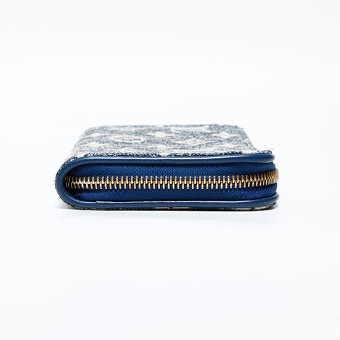 ルイ・ヴィトン LOUIS VUITTON モノグラム ジャガード デニム ジッピー ウォレット 長財布 ネイビー WS22131