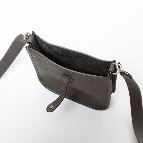 HERMES Evelyn TPM Taurillon Clemence U stamp, made in 2022 Shoulder Bag gray WS22137