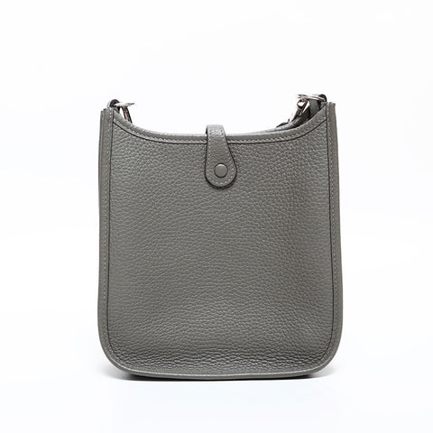 HERMES Evelyn TPM Taurillon Clemence U stamp, made in 2022 Shoulder Bag gray WS22137