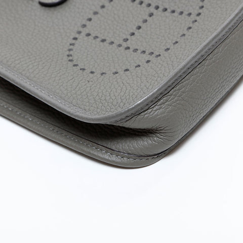 HERMES Evelyn TPM Taurillon Clemence U stamp, made in 2022 Shoulder Bag gray WS22137