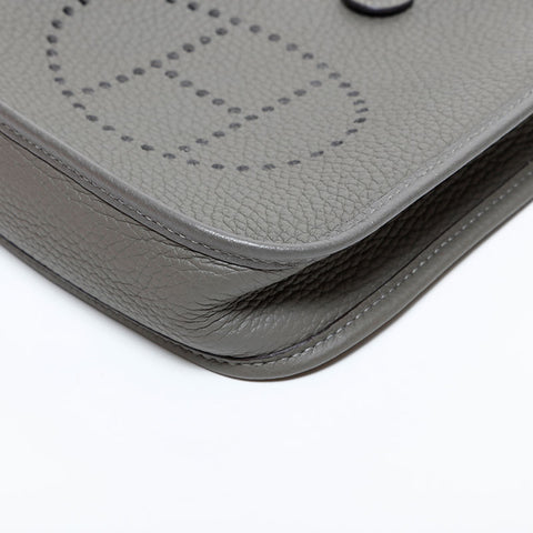 HERMES Evelyn TPM Taurillon Clemence U stamp, made in 2022 Shoulder Bag gray WS22137