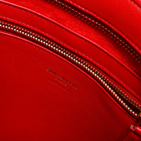 イヴ・サンローラン YVES SAINT LAURENT レザー 2way ベイビー カバス ハンドバッグ レッド WS22139