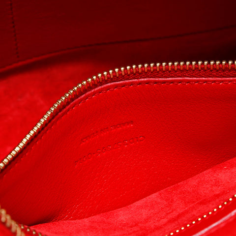 イヴ・サンローラン YVES SAINT LAURENT レザー 2way ベイビー カバス ハンドバッグ レッド WS22139