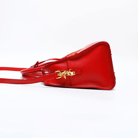 イヴ・サンローラン YVES SAINT LAURENT レザー 2way ベイビー カバス ハンドバッグ レッド WS22139