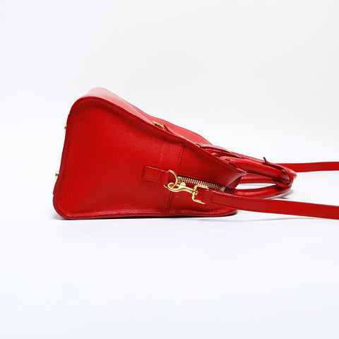 イヴ・サンローラン YVES SAINT LAURENT レザー 2way ベイビー カバス ハンドバッグ レッド WS22139