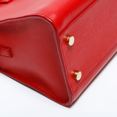 イヴ・サンローラン YVES SAINT LAURENT レザー 2way ベイビー カバス ハンドバッグ レッド WS22139