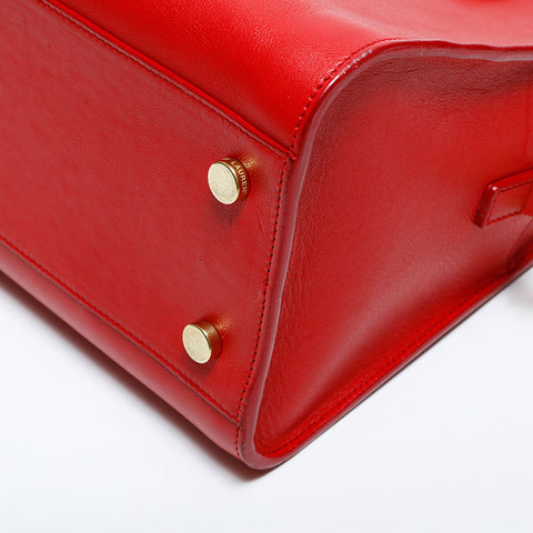 イヴ・サンローラン YVES SAINT LAURENT レザー 2way ベイビー カバス ハンドバッグ レッド WS22139