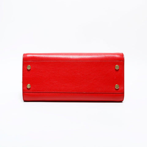 イヴ・サンローラン YVES SAINT LAURENT レザー 2way ベイビー カバス ハンドバッグ レッド WS22139