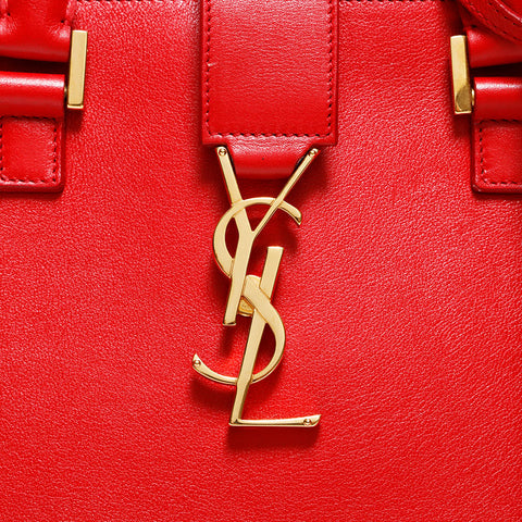 イヴ・サンローラン YVES SAINT LAURENT レザー 2way ベイビー カバス ハンドバッグ レッド WS22139