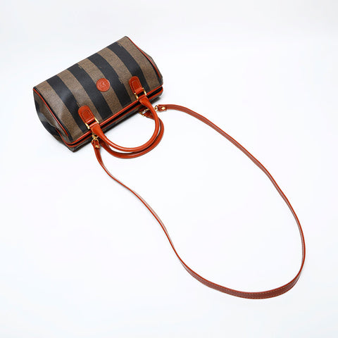 フェンディ FENDI 2way PVC ペカン ボストン ハンドバッグ ブラウン WS22140