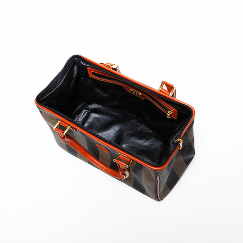 フェンディ FENDI 2way PVC ペカン ボストン ハンドバッグ ブラウン WS22140