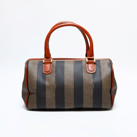 フェンディ FENDI 2way PVC ペカン ボストン ハンドバッグ ブラウン WS22140