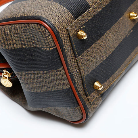フェンディ FENDI 2way PVC ペカン ボストン ハンドバッグ ブラウン WS22140