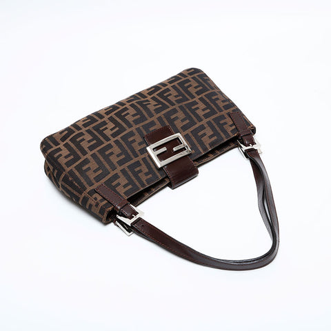 フェンディ FENDI マンマ キャンバス ズッカ ショルダーバッグ ブラウン WS22142