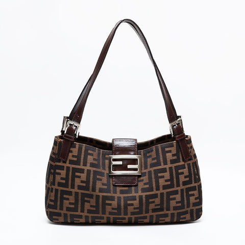 フェンディ FENDI マンマ キャンバス ズッカ ショルダーバッグ ブラウン WS22142
