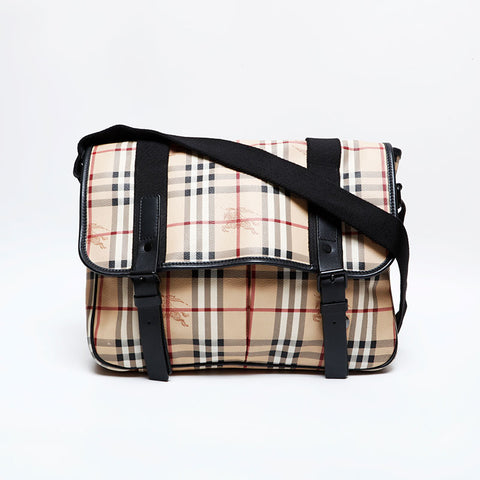 バーバリー BURBERRY ノバチェック PVC ショルダーバッグ ベージュ WS22143