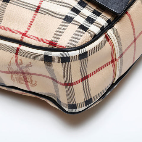 バーバリー BURBERRY ノバチェック PVC ショルダーバッグ ベージュ WS22143