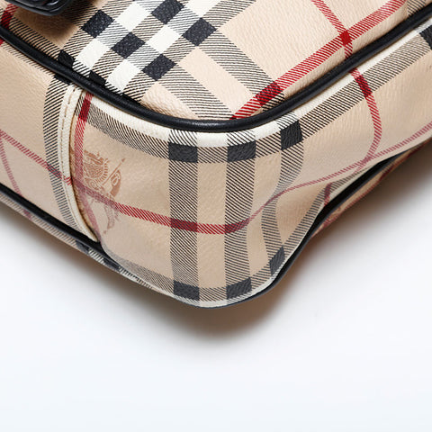 バーバリー BURBERRY ノバチェック PVC ショルダーバッグ ベージュ WS22143