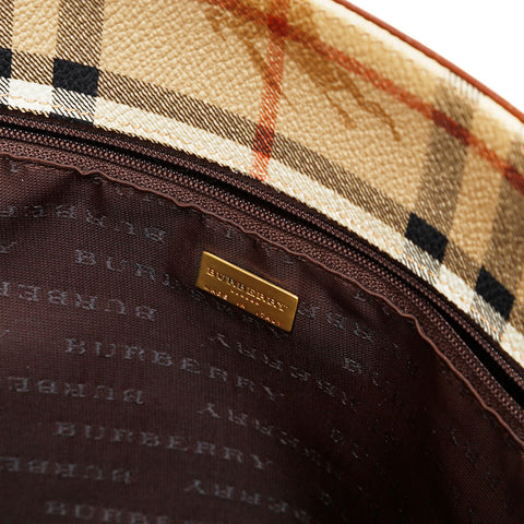 極美品 バーバリー BURBERRY ノバチェック PVC ハンドバッグ ベージュ WS22145