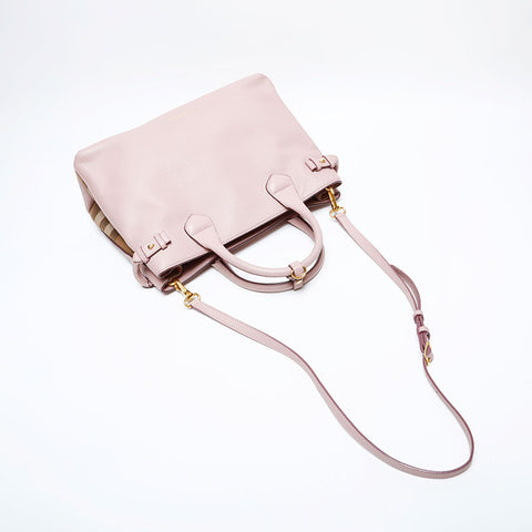 BURBERRY 2way leather Handbag pink WS22146