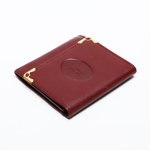 CARTIER Leather Must Do Coin case Red WS22149