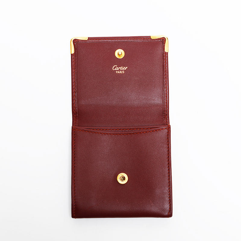 CARTIER Leather Must Do Coin case Red WS22149 – NUIR VINTAGE