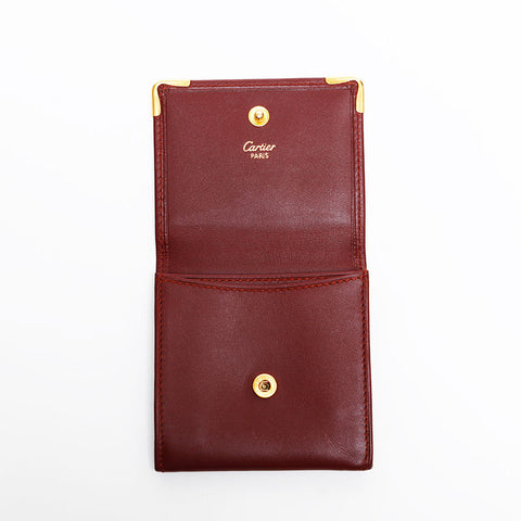 CARTIER Leather Must Do Coin case Red WS22149
