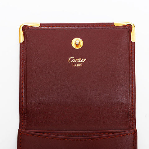 CARTIER Leather Must Do Coin case Red WS22149