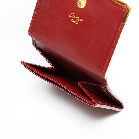 CARTIER Leather Must Do Coin case Red WS22149