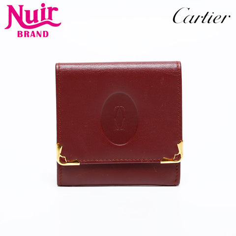CARTIER Leather Must Do Coin case Red WS22149