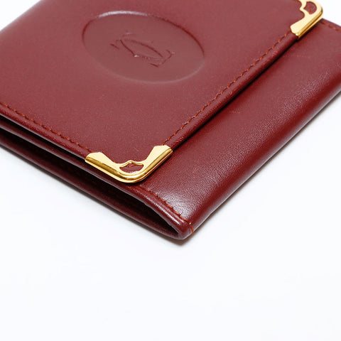 CARTIER Leather Must Do Coin case Red WS22149