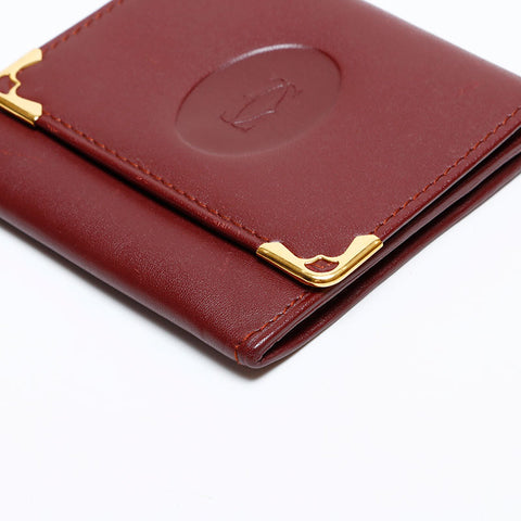 CARTIER Leather Must Do Coin case Red WS22149