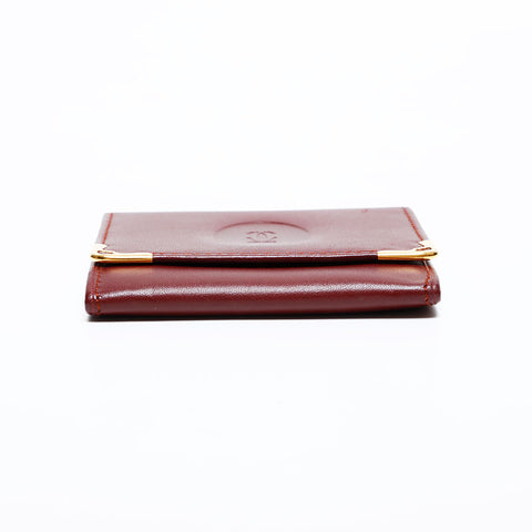 CARTIER Leather Must Do Coin case Red WS22149