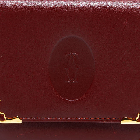 CARTIER Leather Must Do Coin case Red WS22149
