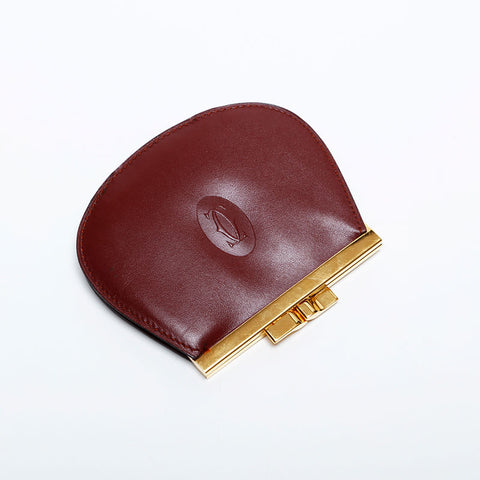 CARTIER Leather Must Do Coin case Red WS22150