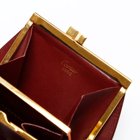 CARTIER Leather Must Do Coin case Red WS22150