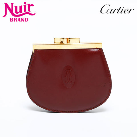 CARTIER Leather Must Do Coin case Red WS22150