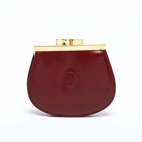 CARTIER Leather Must Do Coin case Red WS22150