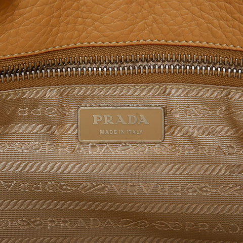 PRADA Leather Vitello Dyno Tote Bag beige WS22151
