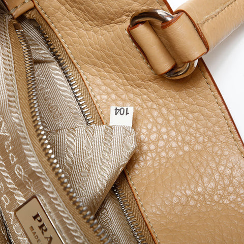 PRADA Leather Vitello Dyno Tote Bag beige WS22151