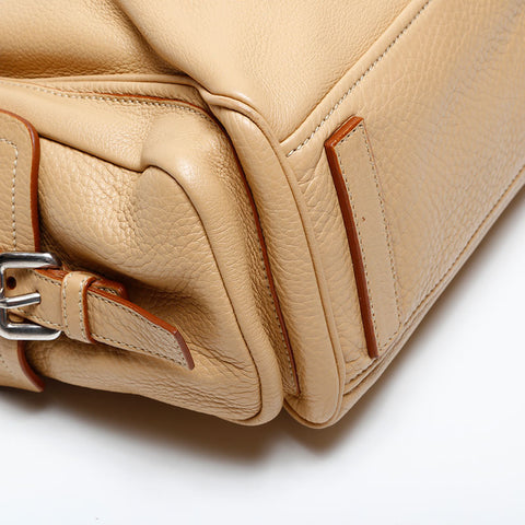 PRADA Leather Vitello Dyno Tote Bag beige WS22151