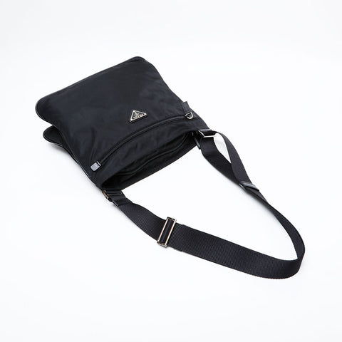 PRADA Nylon triangle logo Shoulder Bag black WS22154