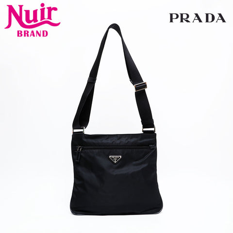 PRADA Nylon triangle logo Shoulder Bag black WS22154