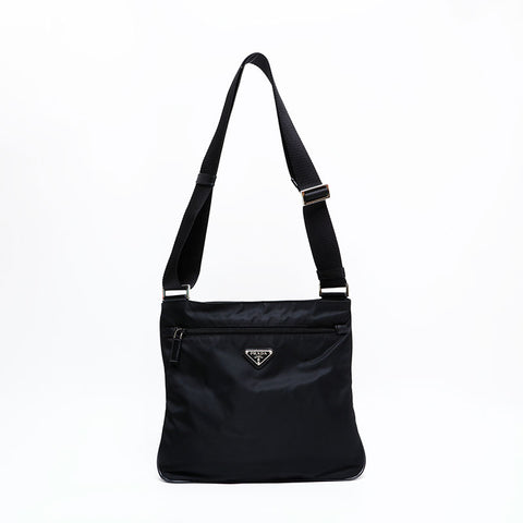 PRADA Nylon triangle logo Shoulder Bag black WS22154