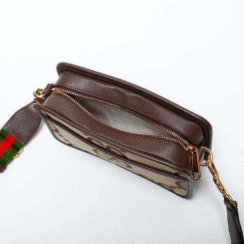 グッチ GUCCI GG ジャンボ キャンバス ミニ カメラ ショルダーバッグ ブラウン WS22156