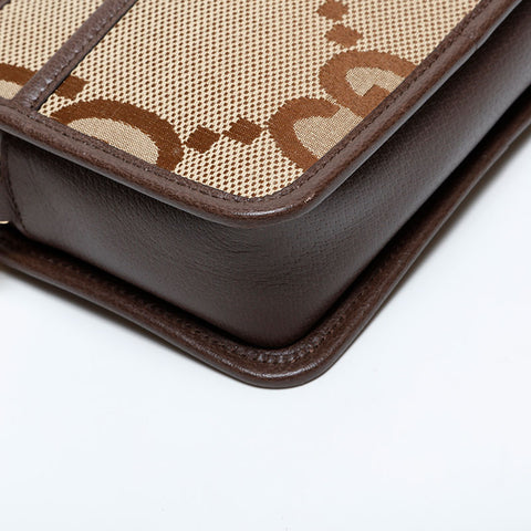グッチ GUCCI GG ジャンボ キャンバス ミニ カメラ ショルダーバッグ ブラウン WS22156