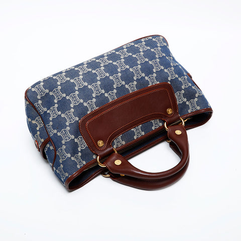 CELINE Denim Macadam Boogie Handbag Navy WS22158