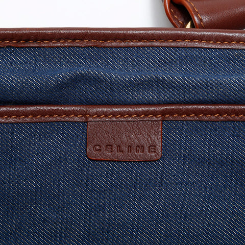 CELINE Denim Macadam Boogie Handbag Navy WS22158