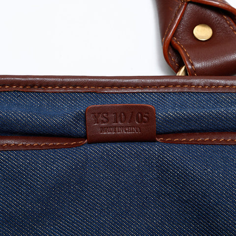 CELINE Denim Macadam Boogie Handbag Navy WS22158